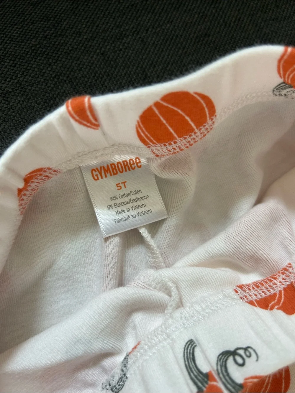Gymboree Cream Leggings with Orange Pumpkin Print